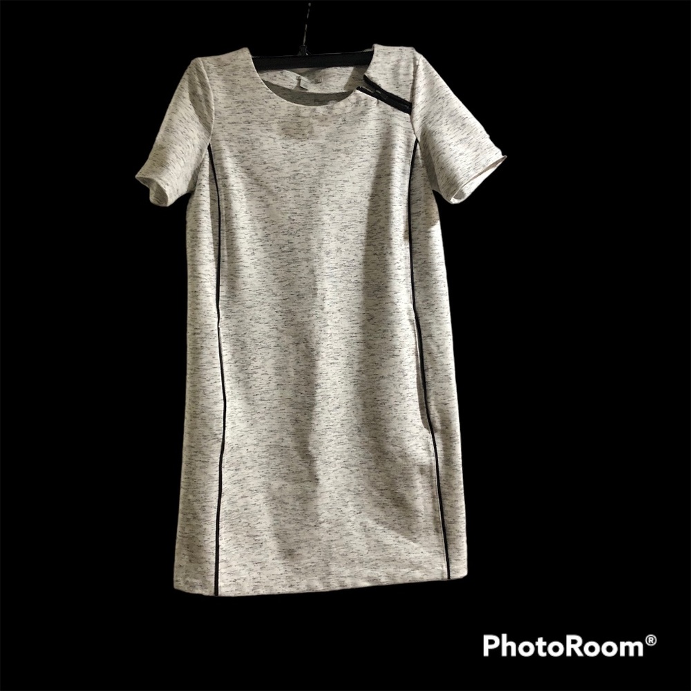 Halogen Ladies Short Sleeve Dress White/Black Knit